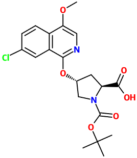 MC002962 (2S,4R)-Boc-(Cl-MeO-isoquinolinyl)oxy)pyrrolidine-COOH